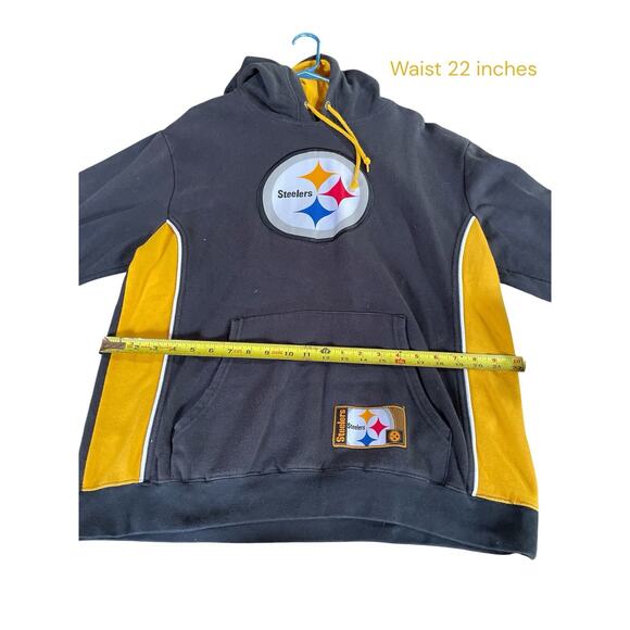 Pittsburgh Steelers Hoodie Sweatshirt Men’s L Black NFL Pullover Fleece Jacket - Picture 7 of 9